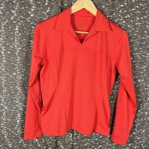 Nike Dry‎ Fit Long Sleeve Collared Golf Shirt PINK